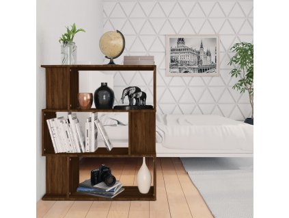Knihovna/dělicí stěna hnědý dub 80x24x96 cm kompozitní dřevo