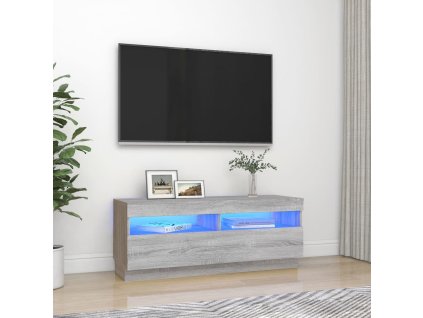 TV skříňka s LED osvětlením šedá sonoma 100 x 35 x 40 cm