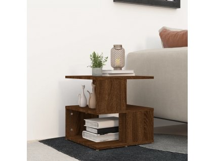 Odkládací stolek hnědý dub 40 x 40 x 40 cm kompozitní dřevo