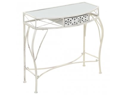 vidaXL Odkládací stolek ve francouzském stylu kovový 82x39x76 cm bílý