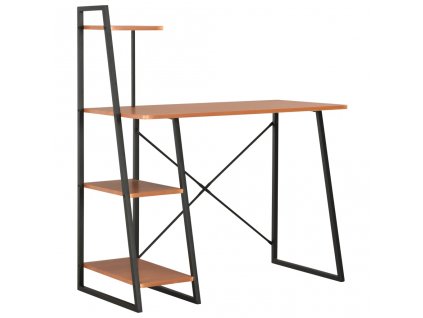 Psací stůl s poličkami černý a hnědý 102 x 50 x 117 cm