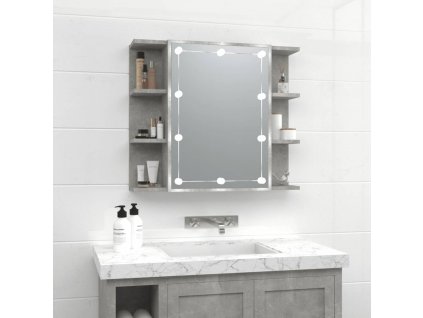 Zrcadlová skříňka s LED betonově šedá 70 x 16,5 x 60 cm