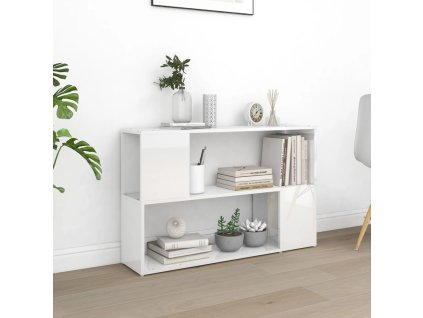 Knihovna bílá s vysokým leskem 100x24x63 cm kompozitní dřevo