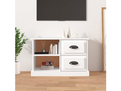 TV skříňka bílá 73 x 35,5 x 47,5 cm kompozitní dřevo