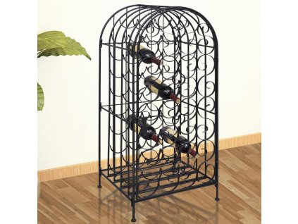 Stojan na víno na 35 lahví, kovový