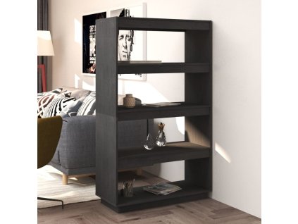 Knihovna / dělicí stěna šedá 80 x 35 x 135 cm masivní borovice