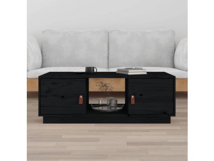 Konferenční stolek černý 100x50x35 cm masivní borové dřevo