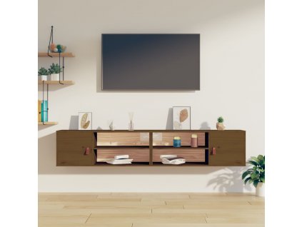 Nástěnné skříňky 2 ks medově hnědé 80x30x30 cm masivní borovice