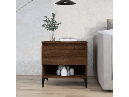 Odkládací stolek hnědý dub 50 x 46 x 50 cm kompozitní dřevo