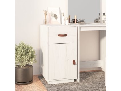 Skříňka k psacímu stolu bílá 40x50x75 cm masivní borové dřevo