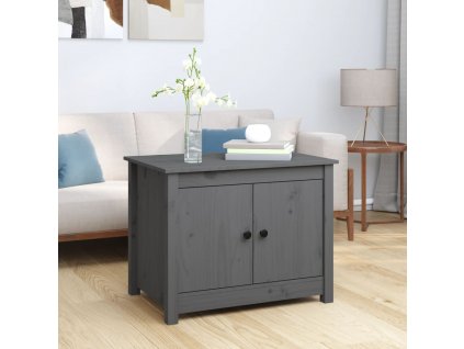 Konferenční stolek šedý 71 x 49 x 55 cm masivní borové dřevo