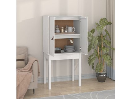 Skříň highboard bílá 60 x 40 x 120 cm masivní borové dřevo