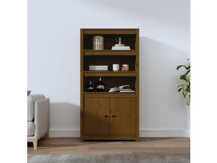 Skříň highboard medově hnědá 80 x 35 x 154 cm masivní borovice