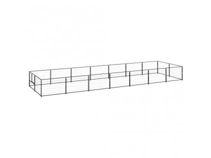Psí kotec černý 14 m² ocel 3082114