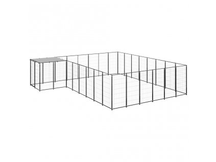 Psí kotec černý 15,73 m² ocel