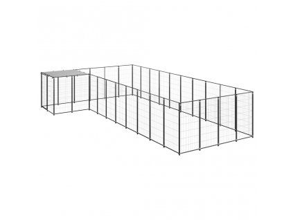 Psí kotec černý 13,31 m² ocel 3082238