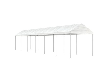 Altán se střechou bílý 13,38 x 2,28 x 2,69 m polyethylen