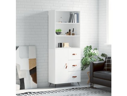 Skříň highboard bílá 69,5 x 34 x 180 cm kompozitní dřevo