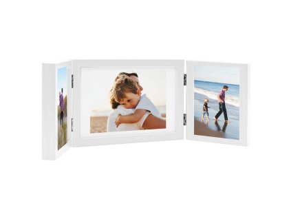 Třídílný fotorámeček bílý 28 x 18 cm + 2 x (13 x 18 cm)