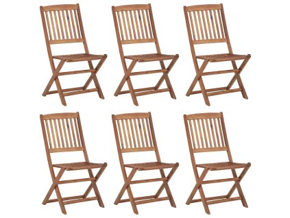 Skládací venkovní židle 6 ks masivní akáciové dřevo