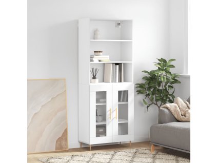 Skříň highboard bílá 69,5 x 34 x 180 cm kompozitní dřevo