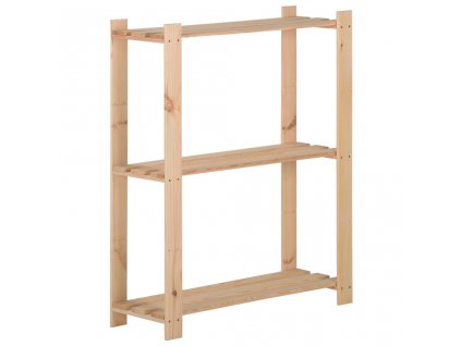 Úložný regál se 3 policemi 60 x 28,5 x 90 cm masivní borovice