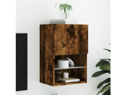 TV skříňka s LED osvětlením kouřový dub 40,5 x 30 x 60 cm