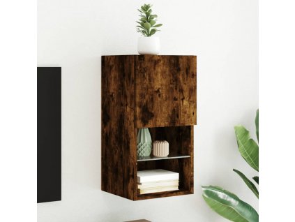 TV skříňka s LED osvětlením kouřový dub 30,5 x 30 x 60 cm