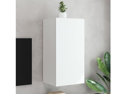 Nástěnná TV skříňka s LED osvětlením bílá 40,5 x 35 x 80 cm