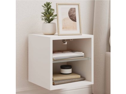 Nástěnné TV skříňky s LED osvětlením 2 ks bílé 30x28,5x30 cm