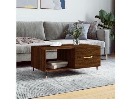 Konferenční stolek hnědý dub 90 x 50 x 40 cm kompozitní dřevo