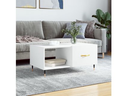 Konferenční stolek bílý 90 x 50 x 40 cm kompozitní dřevo