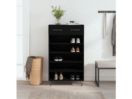 Botník černý 60 x 35 x 105 cm kompozitní dřevo