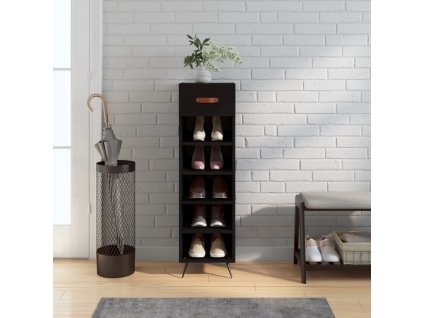 Botník černý 30 x 35 x 105 cm kompozitní dřevo