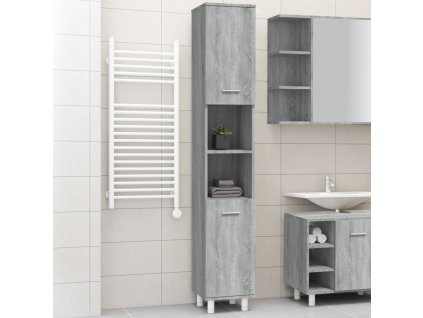 Koupelnová skříňka šedá sonoma 30x30x179 cm kompozitní dřevo