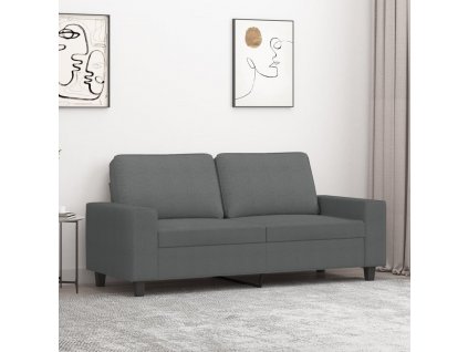 2místná pohovka tmavě šedá 140 cm textil