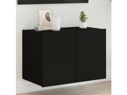 Nástěnná TV skříňka s LED osvětlením černá 60 x 35 x 41 cm