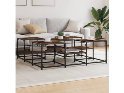 Konferenční stolek kouřový dub 121x121x40 cm kompozitní dřevo