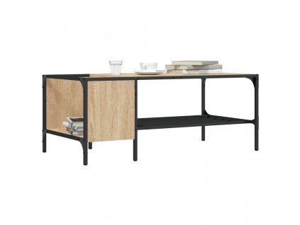 Konferenční stolek s regálem dub sonoma 100x51x40 cm kompozit