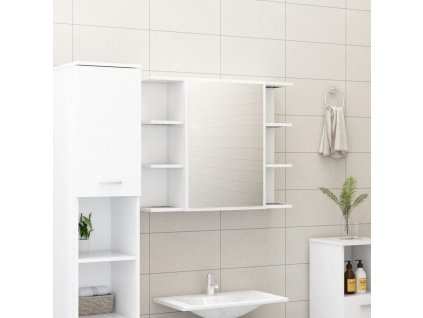 Koupelnová skříňka se zrcadlem bílá 80 x 20,5 x 64 cm kompozit