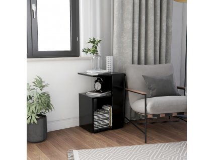 Odkládací stolek černý 36 x 30 x 56 cm kompozitní dřevo