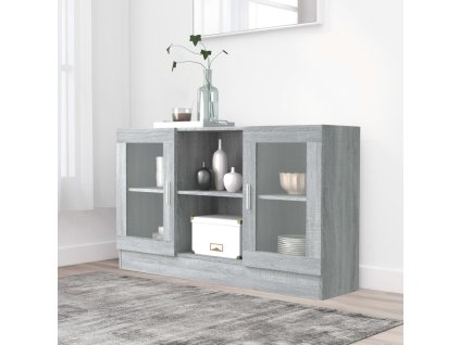 Vitrína šedá sonoma 120 x 30,5 x 70 cm kompozitní dřevo