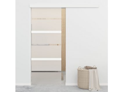 Posuvné dveře s měkkými zarážkami ESG sklo a hliník 76 x 205 cm
