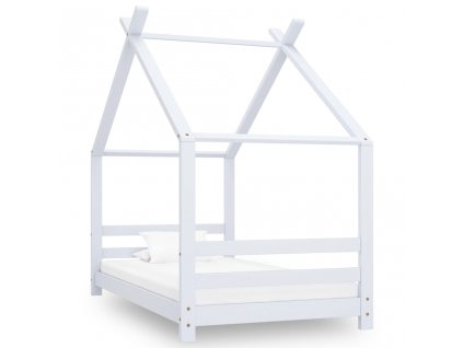 Rám dětské postele bílý masivní borovice 80 x 160 cm