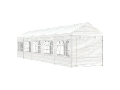Altán se střechou bílý 11,15 x 2,28 x 2,69 m polyethylen