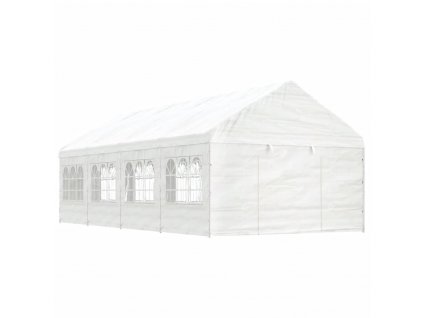 Altán se střechou bílý 8,92 x 4,08 x 3,22 m polyethylen