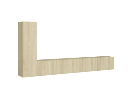 3dílný set TV skříněk dub sonoma kompozitní dřevo