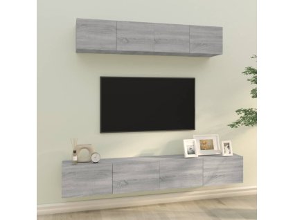 4dílný set TV skříněk šedý sonoma kompozitní dřevo
