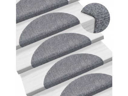 Schodové rohože samolepicí 5 ks 56 x 17 x 3 cm světle šedé půlkulaté