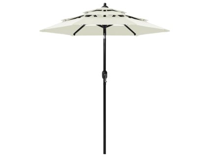 3stupňový zahradní slunečník hliníková tyč pískový 2 m